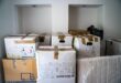 Cardboard boxes packed for a home move